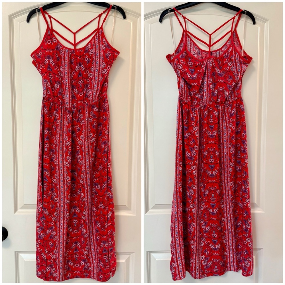 J for Justify Red Floral Strappy Dress